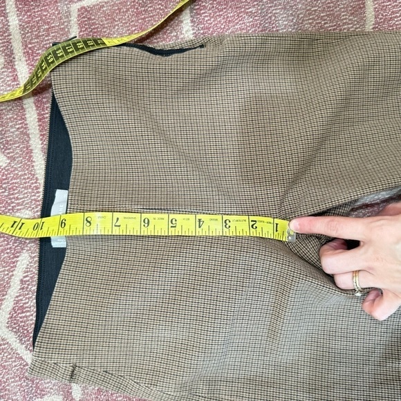 Everlane Side Zip Button Closure Pull On Stretch Coco Plaid Ankle Crop Pant 00 - Picture 14 of 15